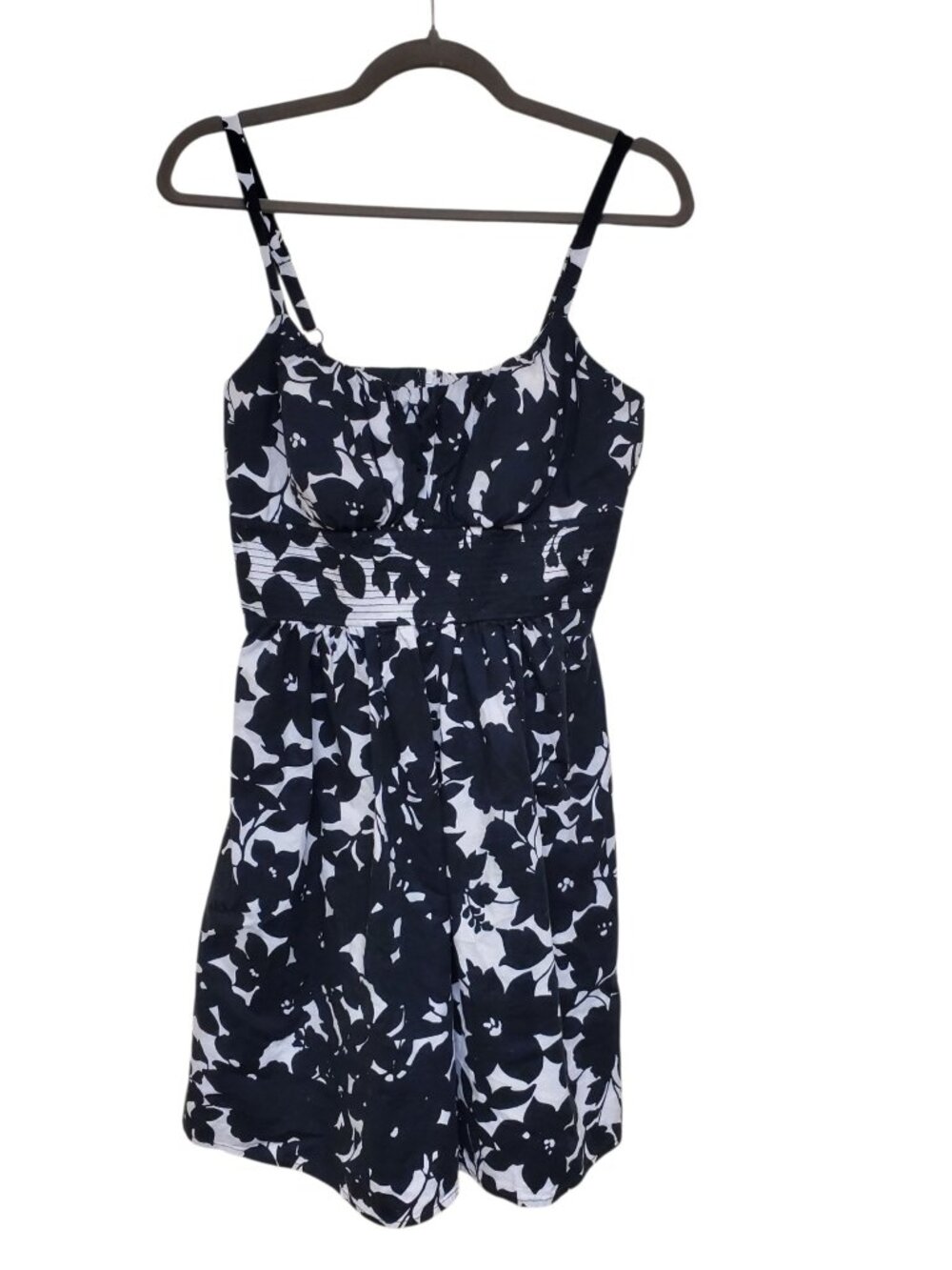 B. Smart Women's Vintage 90s Y2K Black White Flower Print Casual Sundress Sz 10